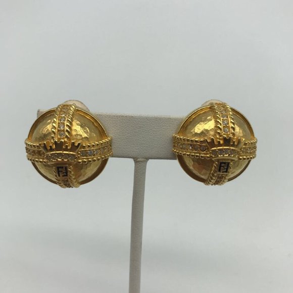 Fendi Gold Pearl Clip On - Picture 2 of 4